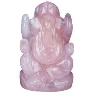 Crystal Ganesha Idol for Home D?cor Peace and Serenity Happy Man for Good Luck, Wealth, Prosperity at Home,Office Ganesha Idol For Gift Item (Rose Quartz)